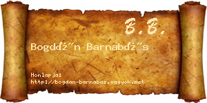 Bogdán Barnabás névjegykártya